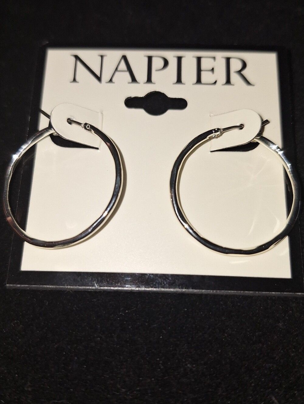Napier Hammered Silver Hoop Earrings
